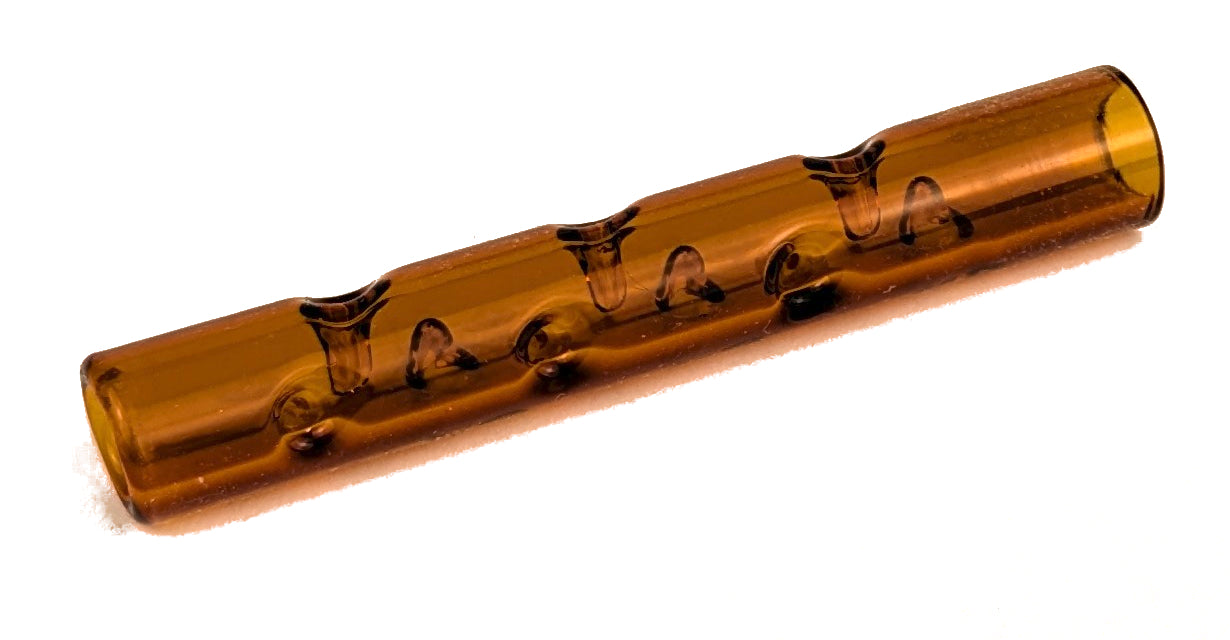 Dimpled Glass Cooling Tube (Amber)